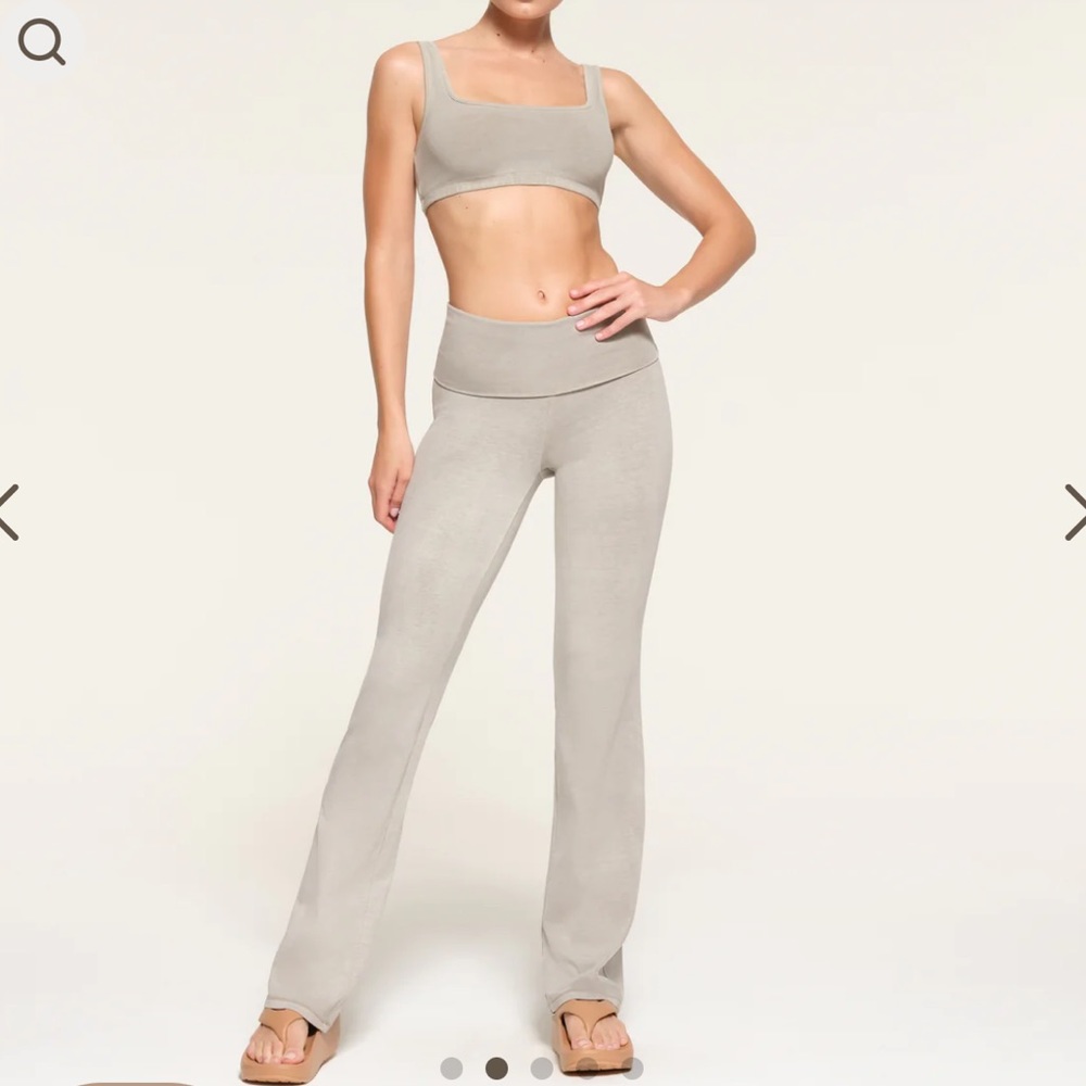 Skims Racer top and Flare pants in stone! Nwt! Sold out!